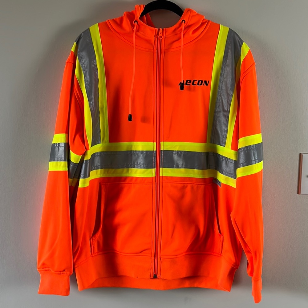 🌕High Visibility clothing for men reflective safety work hoodie